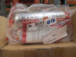LOT TO INCLUDE: LARGE QUANTITY OF HILTI ANCHORS, EPOXY ADHESIVES, CONCRETE ADHESIVES, (5) HELICOIL MASTER THREAD REPAIR KITS. LOADING & HANDLING FEE $15-4211